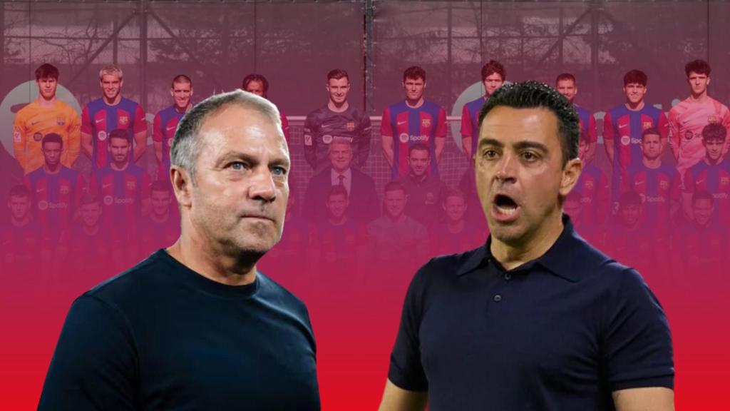 Hansi Flick y Xavi Hernández, en un fotomontaje de Culemanía