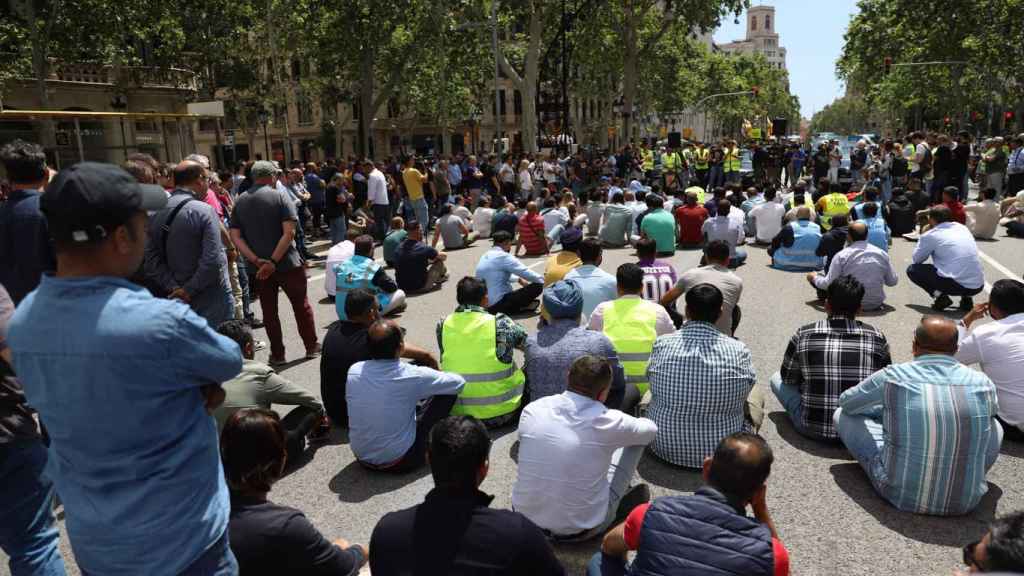 Assemblea de taxistes a Barcelona