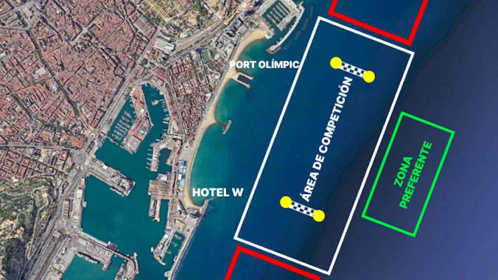 Imagen de las posiciones de veleros, yates y catamaranes durante la competición