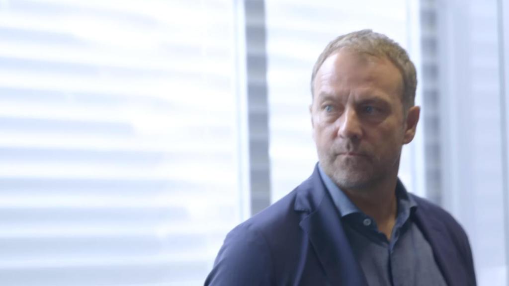 Hansi Flick en su presentación oficial con el Barça