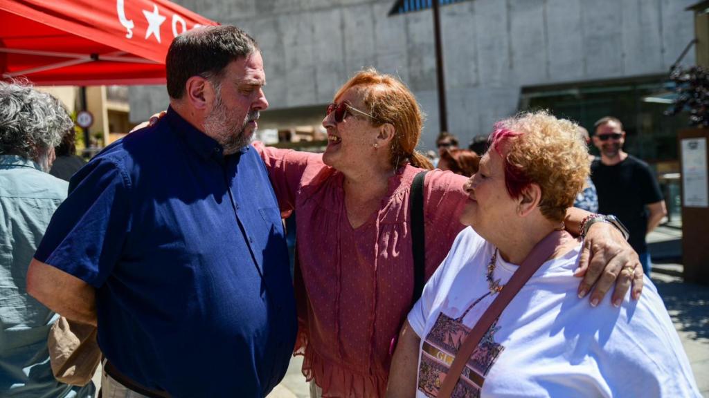 Oriol Junqueras, presidente de ERC, en el acto central de campaña hoy