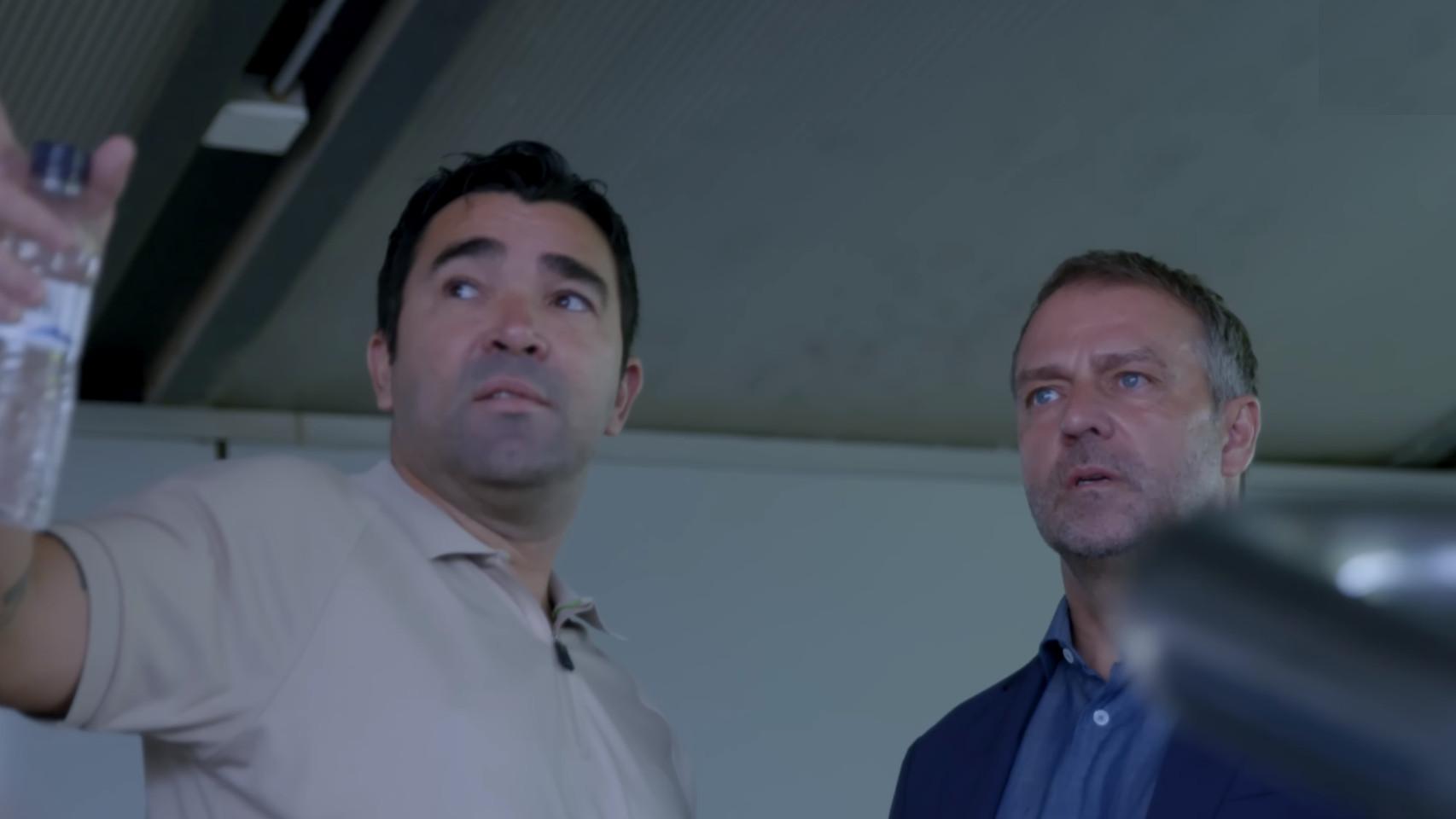 Deco, junto a Hansi Flick, en las instalaciones deportivas del Barça