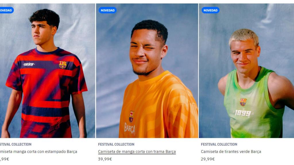 Pau Cubarsí, Vitor Roque y Marc Guiu estrenan las prendas de la colección Festival del Barça