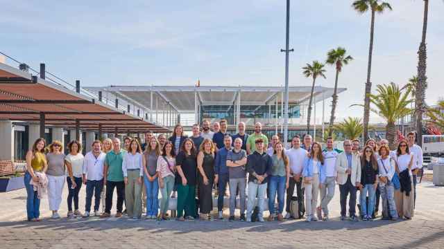 Restauradores del Balcó Gastronòmic i del equipo del Port Olímpic este jueves