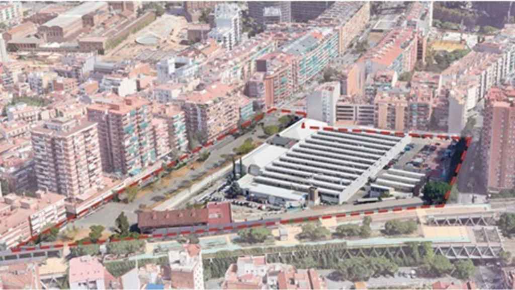 Isla Citroën del barrio de la Bordeta de Barcelona