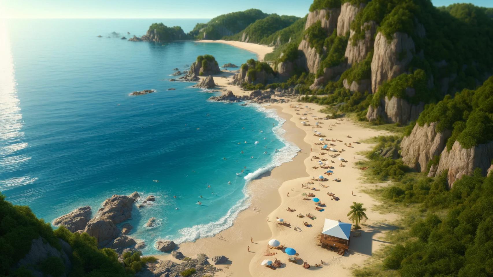 Imagen de una cala generada con IA