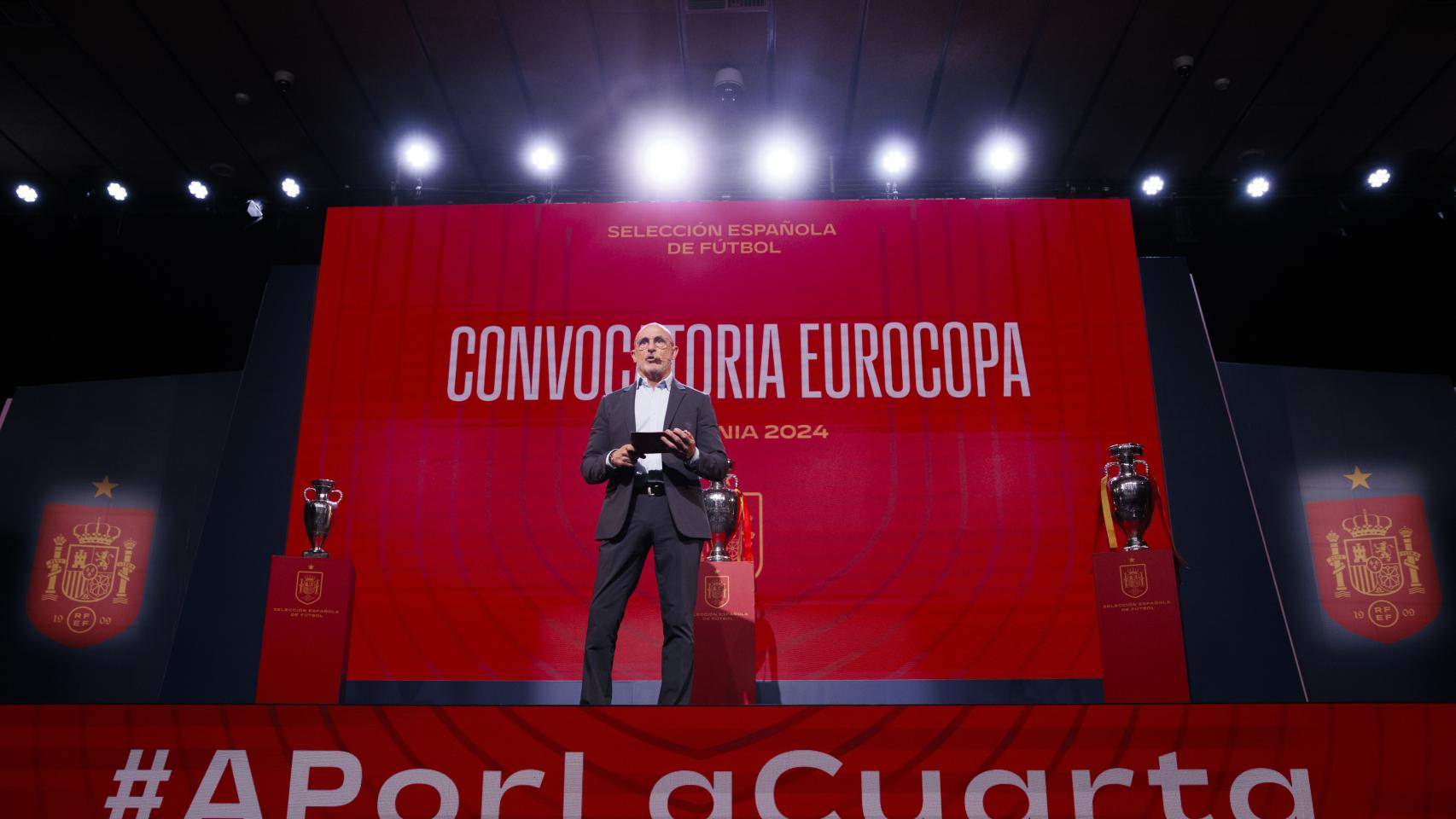 Luis de la Fuente durante el momento de dar su prelista de convocados para la Eurocopa de 2024