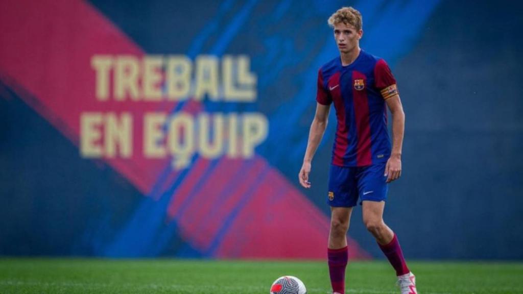 Andrea Natali, joya de la Masía, en un partido con el Juvenil B