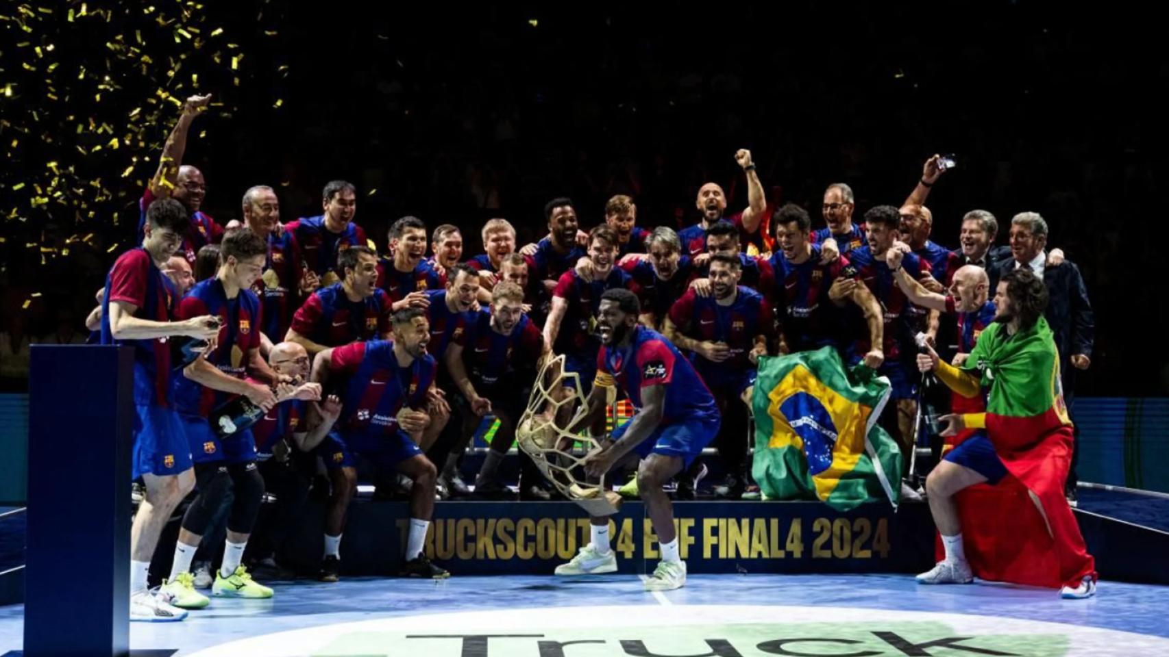 El Barça de balonmano celebra su 12ª Champions League