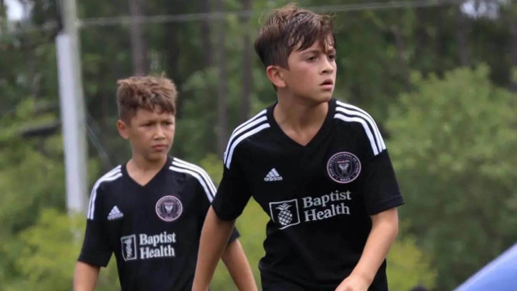Thiago Messi y Benjamin Suárez, en un partido con el Inter Miami
