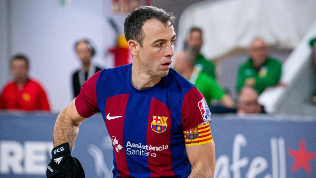 Sergi Panadero, durante un partido con el Barça de hockey