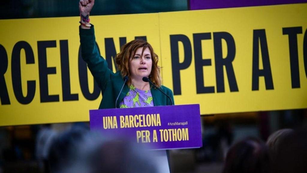 Elisenda Alamany en un acto de campaña de ERC