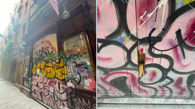 Fachada de la centenaria tienda El Ingenio, del barrio Gòtic