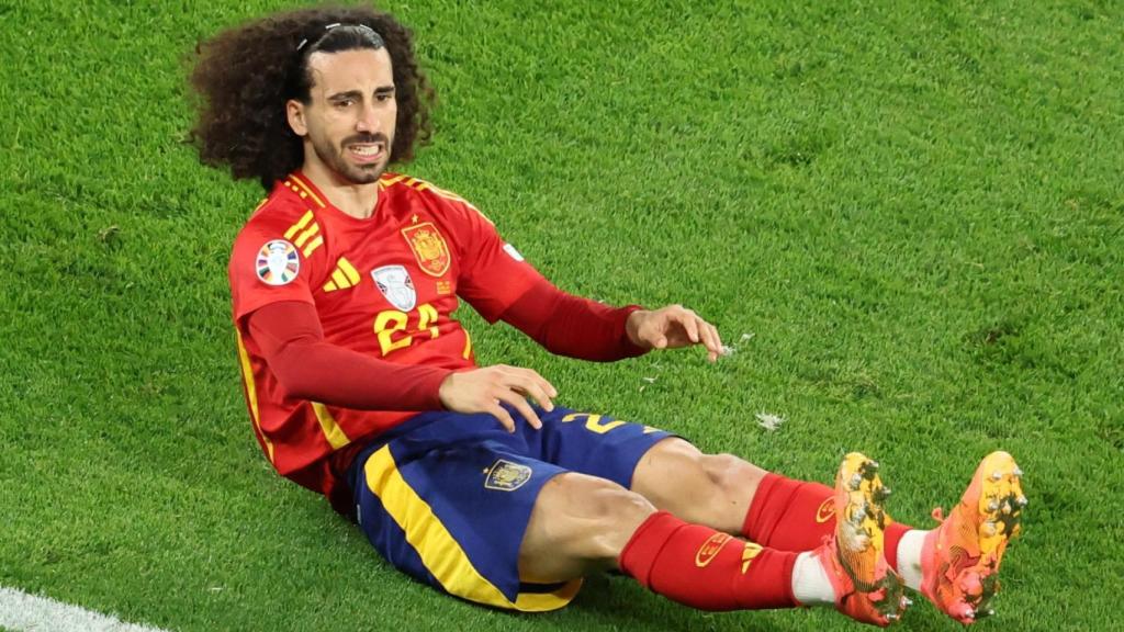 Cucurella, en el partido entre España e Italia