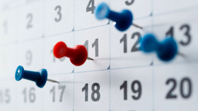 Calendario en una imagen de archivo