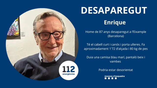 Imagen de Enrique, el hombre desaparecido en el Eixample