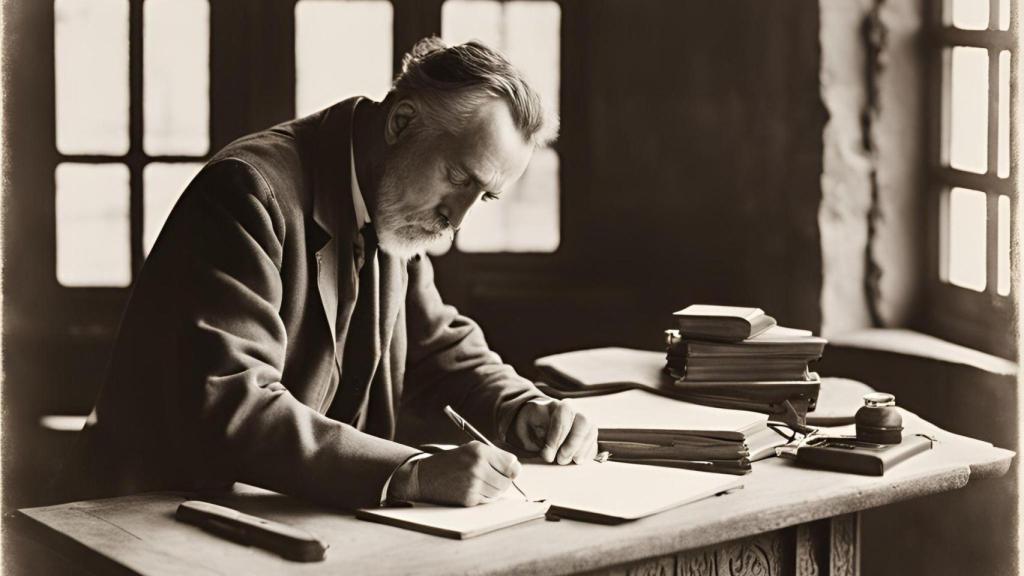 Una imagen de Gaudí creando, según la IA