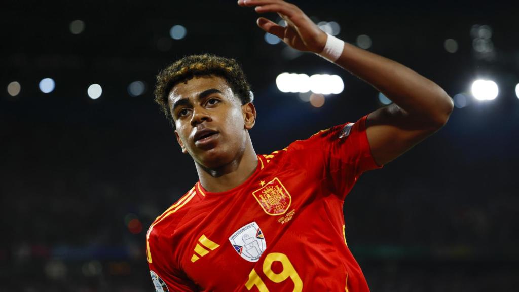 Lamine Yamal, durante el partido contra Georgia