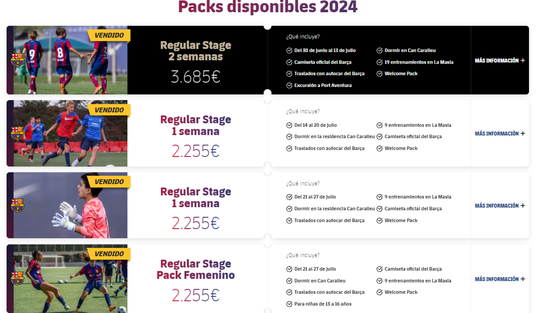 Precios Barça Academy 2024