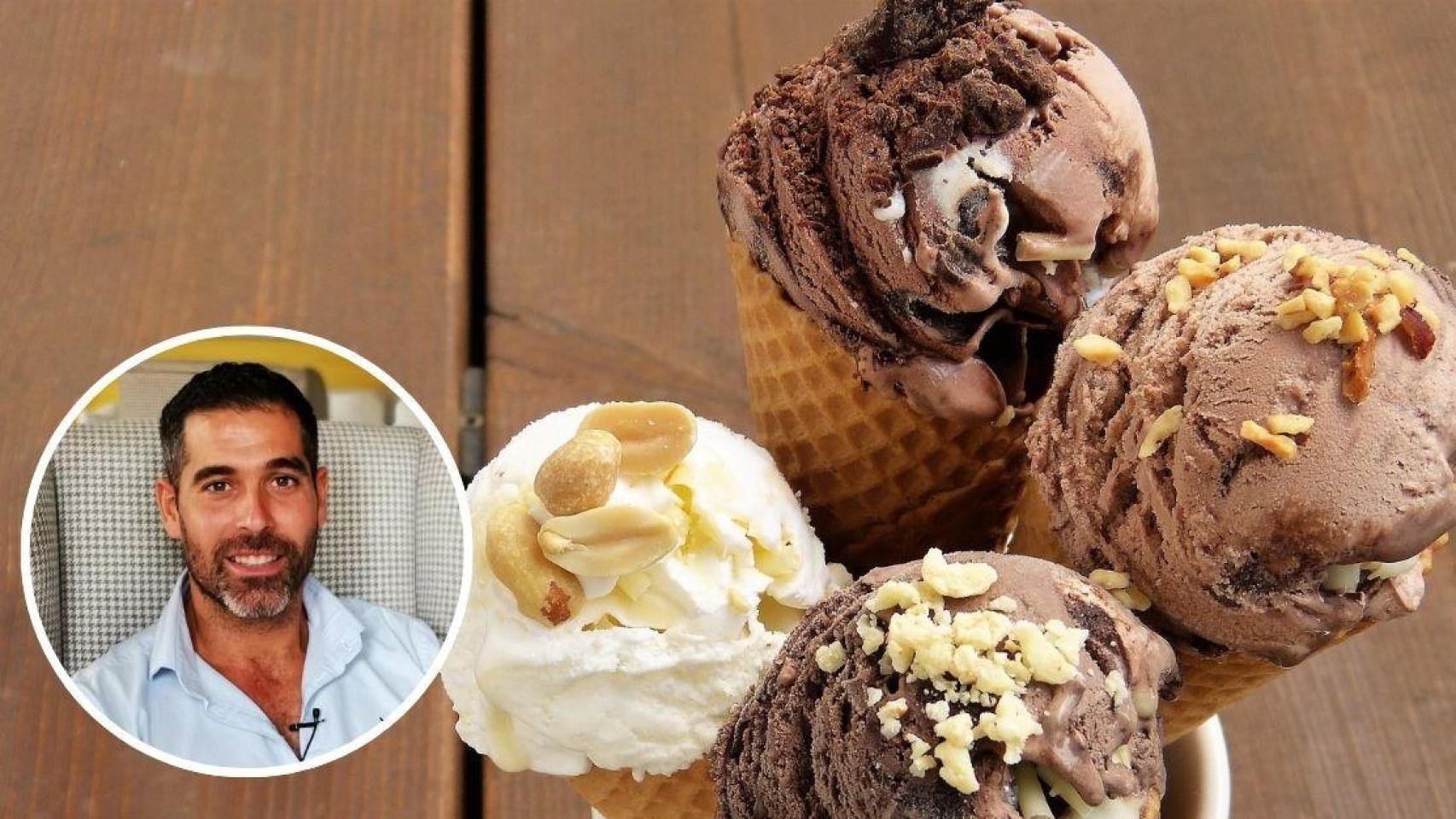 Fotomontaje Pablo Ojeda y helados