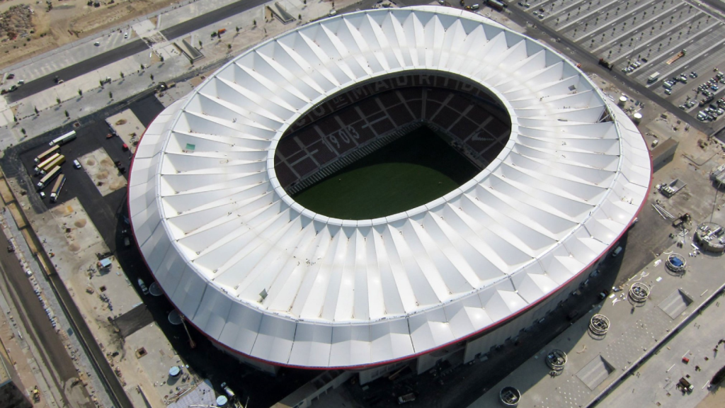 Vista aérea del estadio Wanda Metropolitano