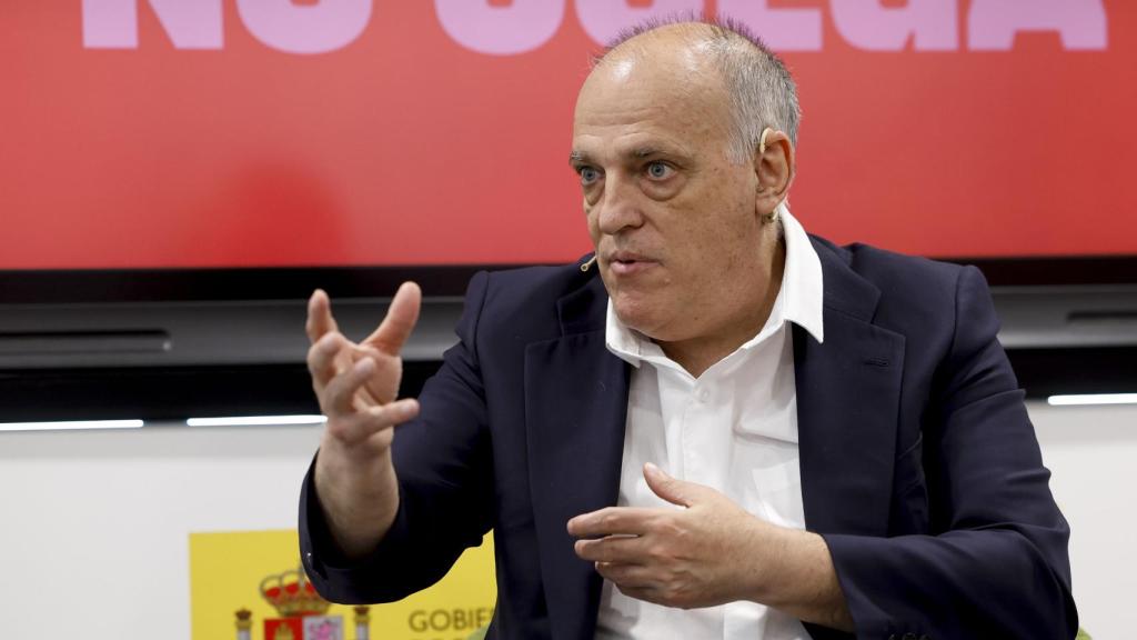 Javier Tebas, presidente de la Liga, en un acto de la patronal