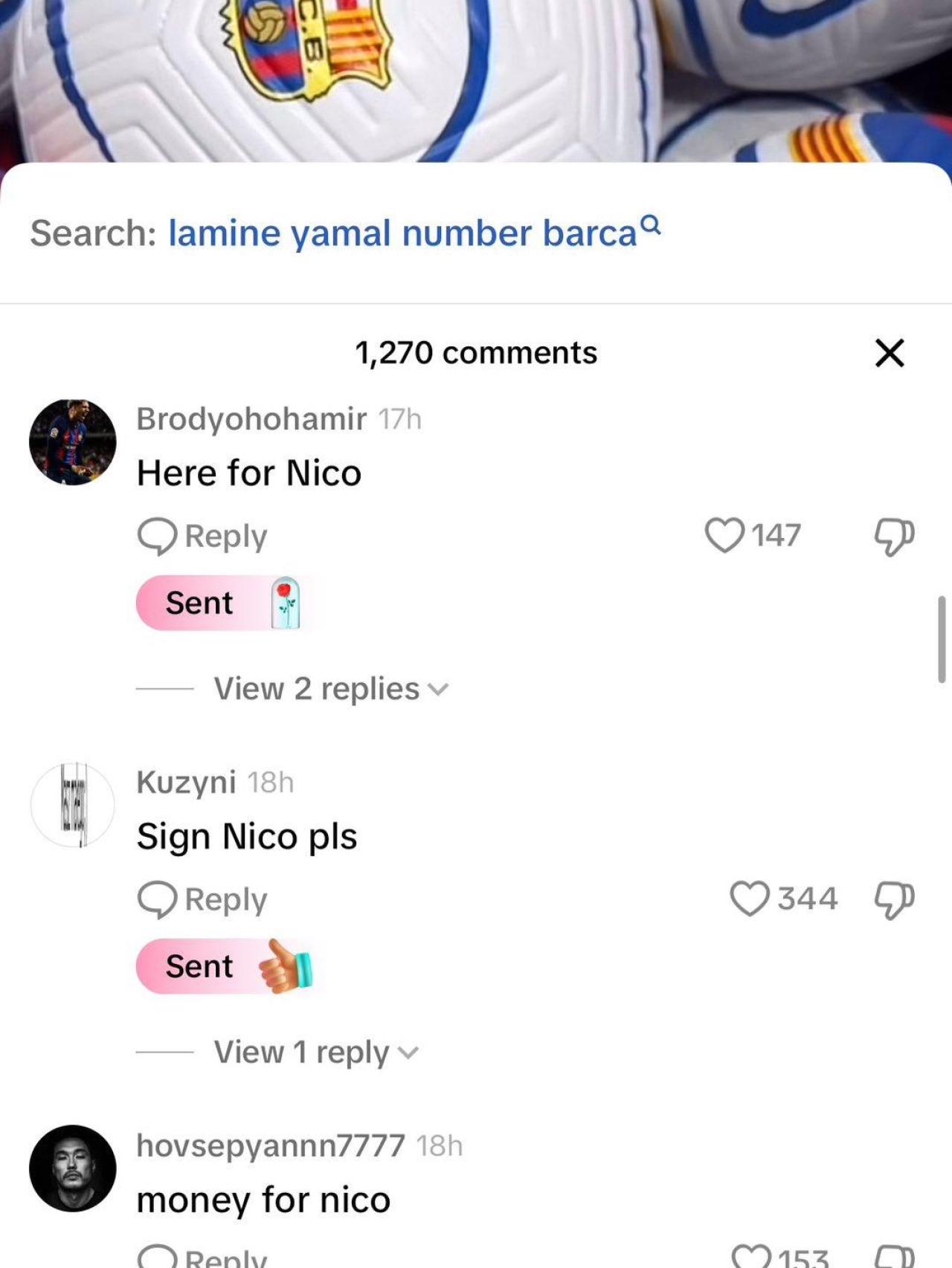 La afición culé dona dinero para fichar a Nico Williams (2)