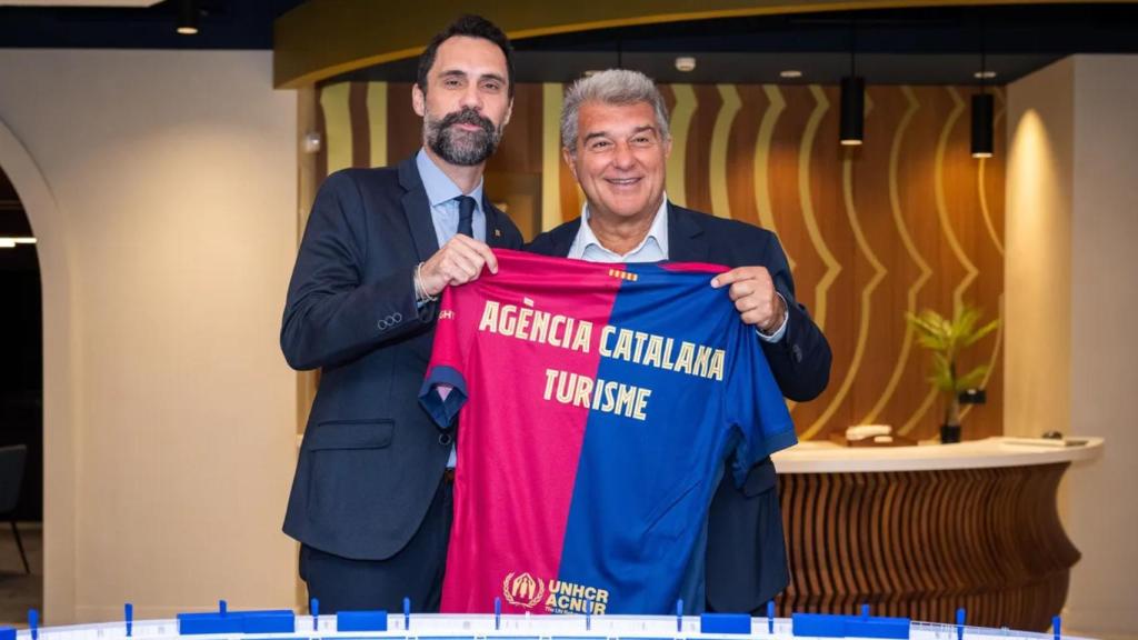 Roger Torrent y Joan Laporta, en la renovación del acuerdo