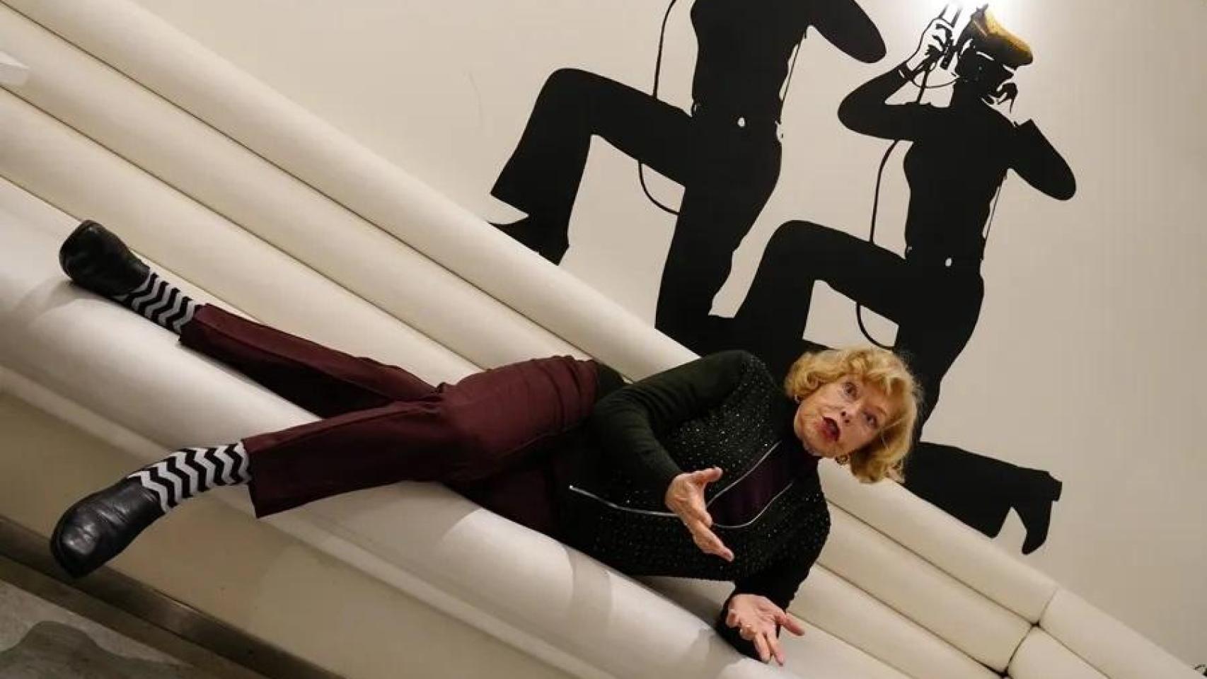 Teresa Gimpera en un famoso restaurante