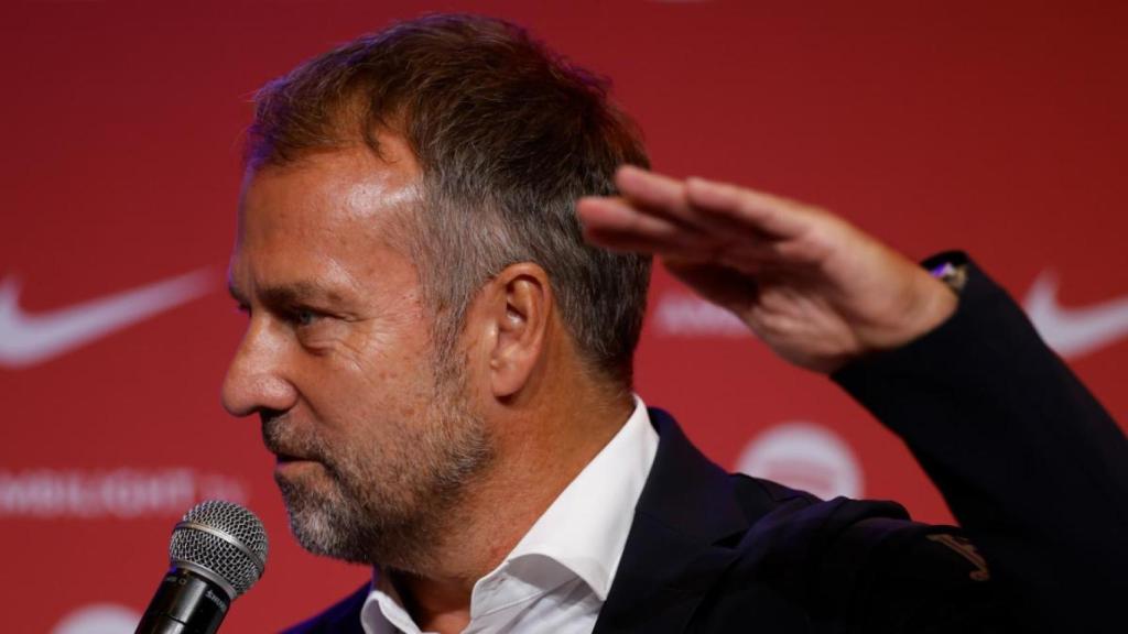 Hansi Flick, en su presentación con el Barça
