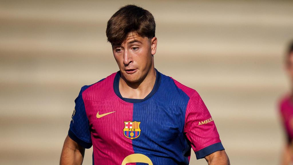 Pablo Torre, durante el amistoso Barça-Olot