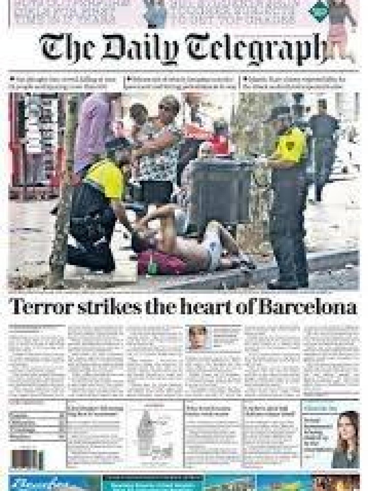Manel Bosch (d), en la portada de 'The Daily Telegraph' tras el 17A