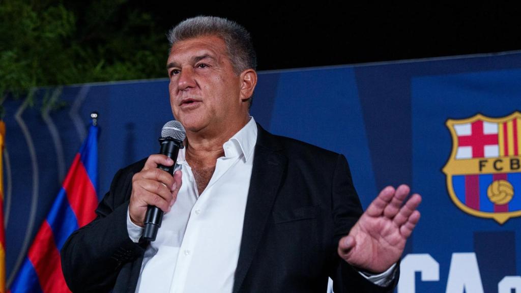 Joan Laporta, durante el Barça on Tour 2023 por Estados Unidos