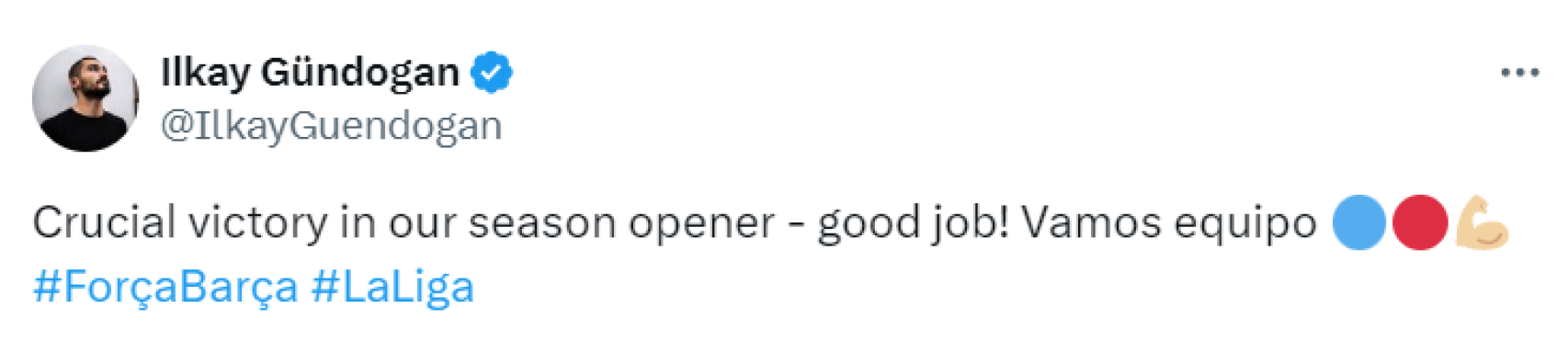 El mensaje de apoyo de Ilkay Gundogan al Barça tras vencer al Valencia