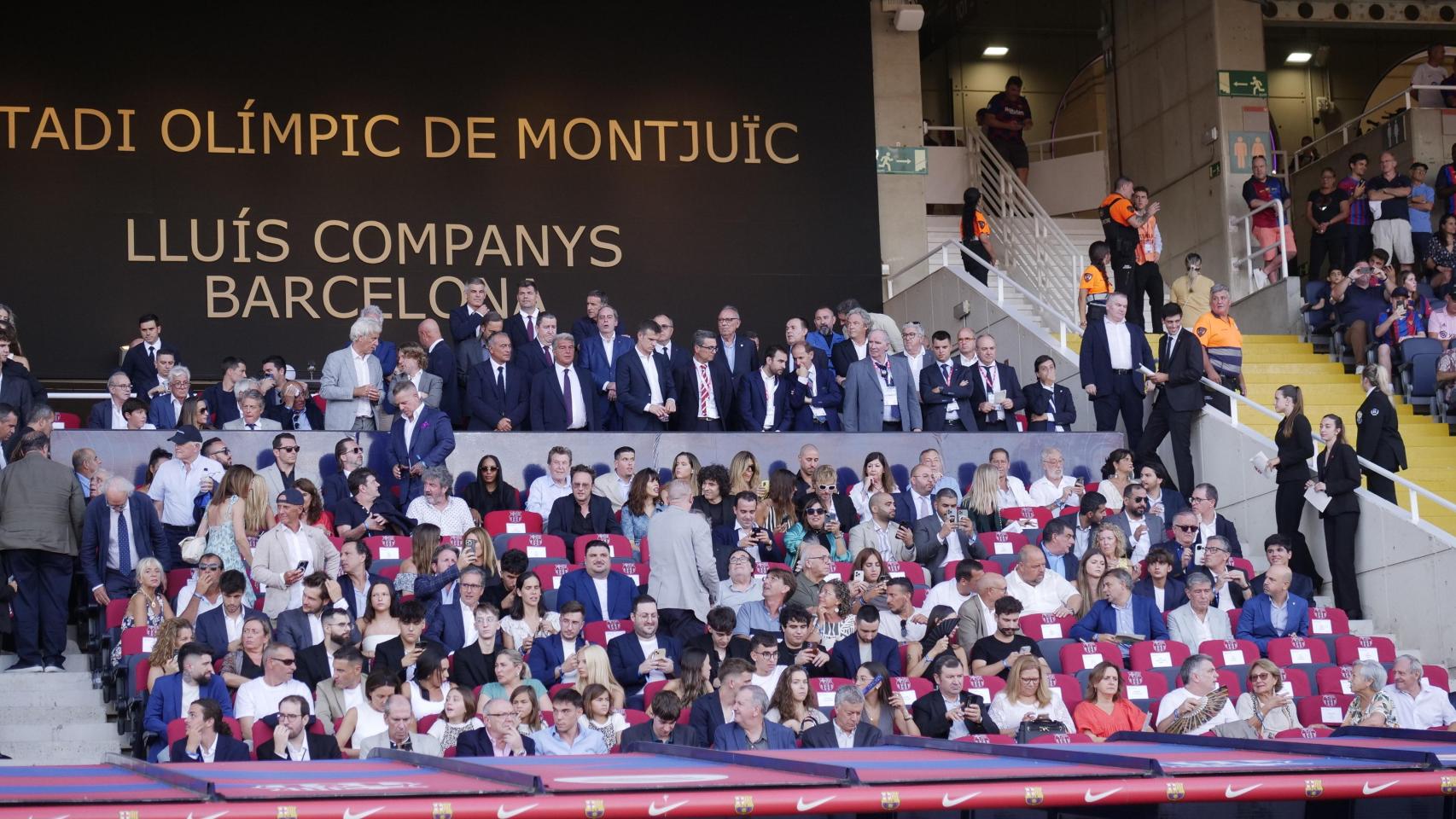 Palco del FC Barcelona en el partido contra el Athletic