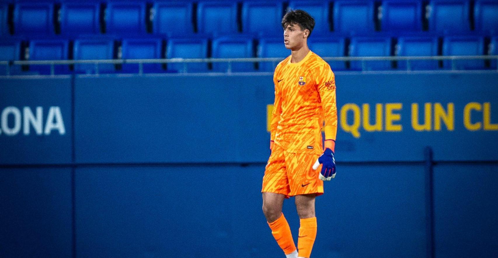 Diego Kochen, durante el empate del Barça B contra el Irún