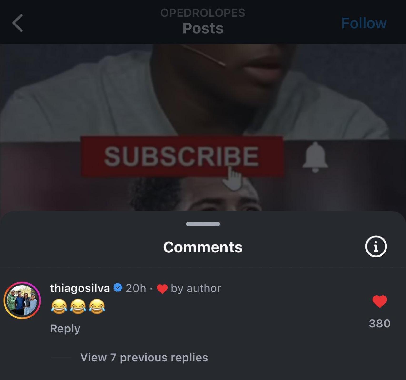 Thiago Silva se burla de un vídeo de Endrick