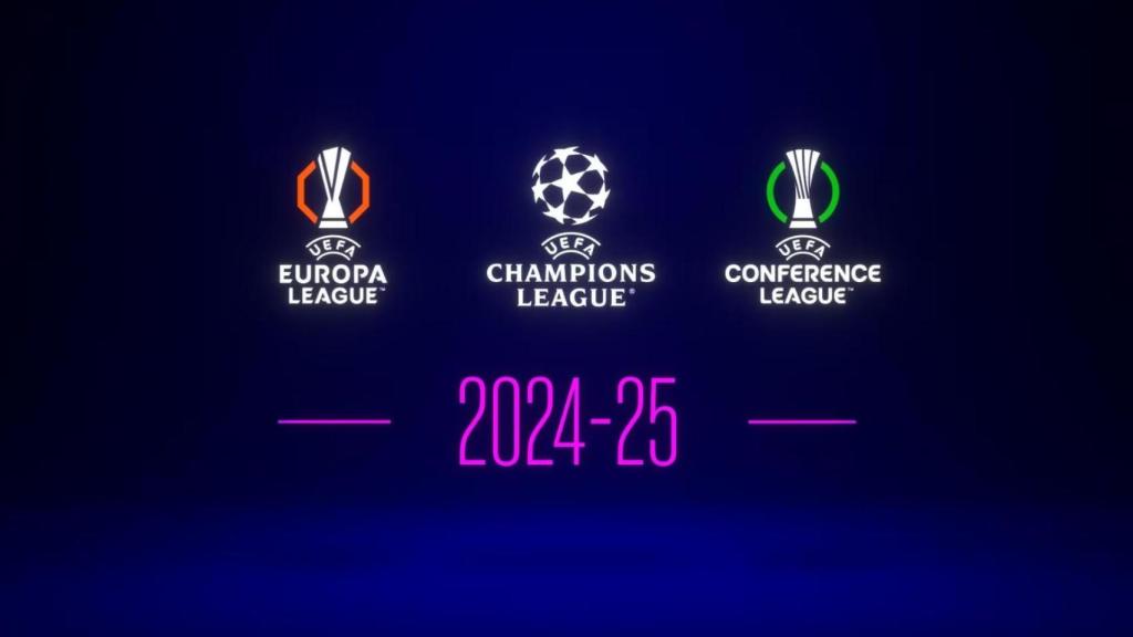 El logotipo de la Europa League, la Champions League y la Conference League