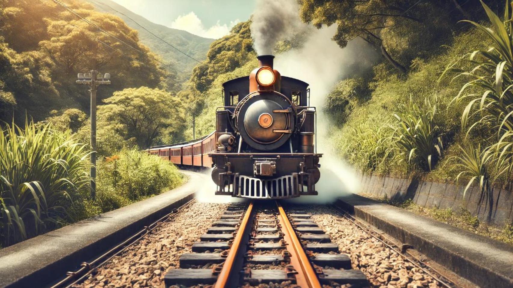 Simulación de un tren recorriendo una vía