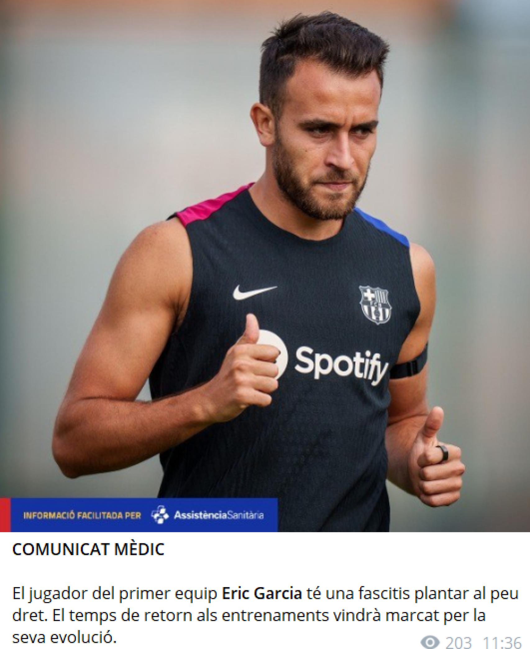 Comunicado médico de Éric García