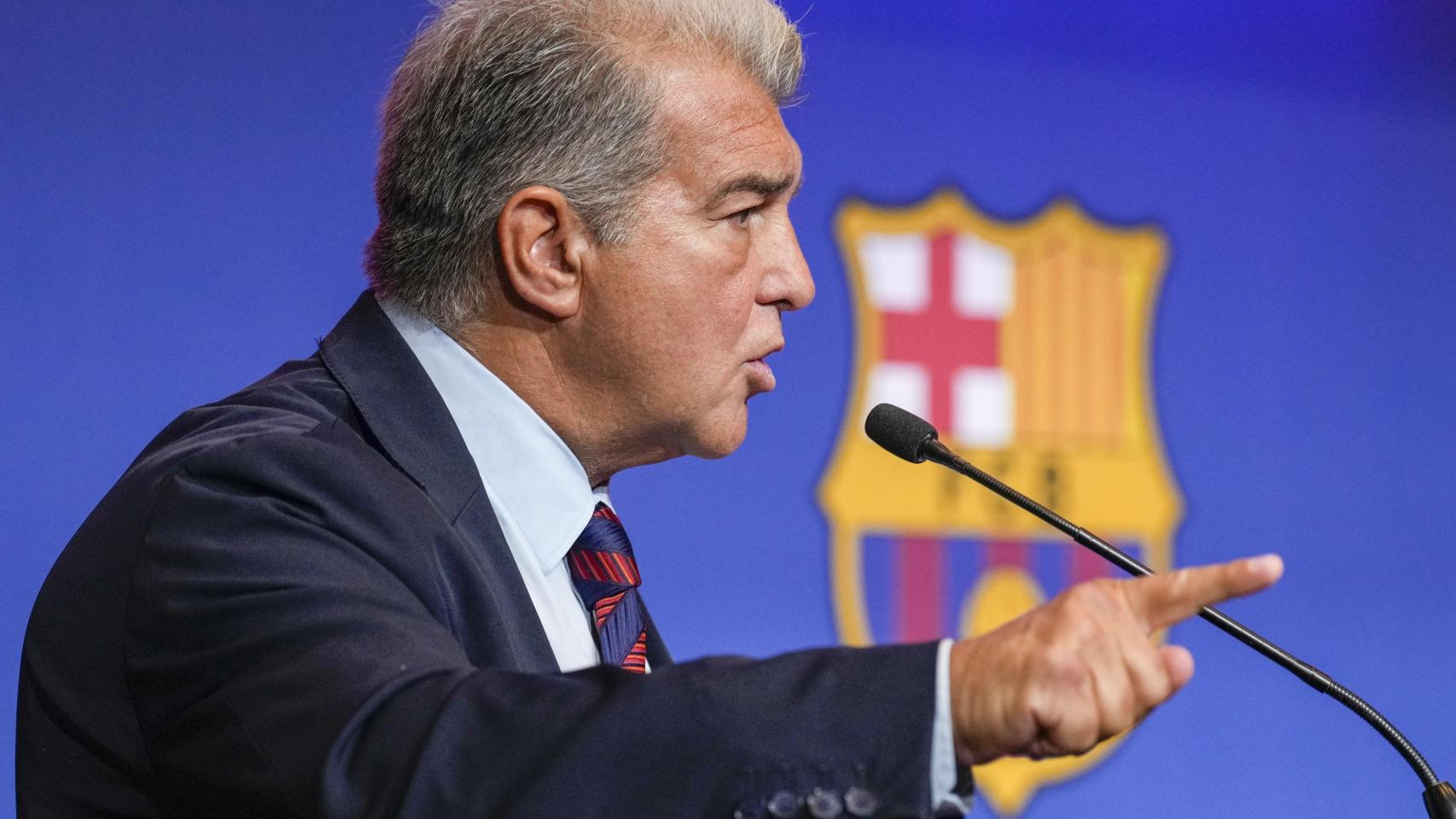 El presidente del Barça, Joan Laporta, valora el cierre de mercado de fichajes en el Auditori 1899