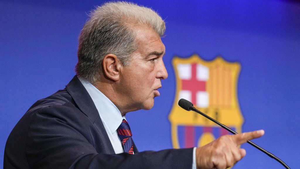 El presidente del Barça, Joan Laporta, valora el cierre de mercado de fichajes en el Auditori 1899