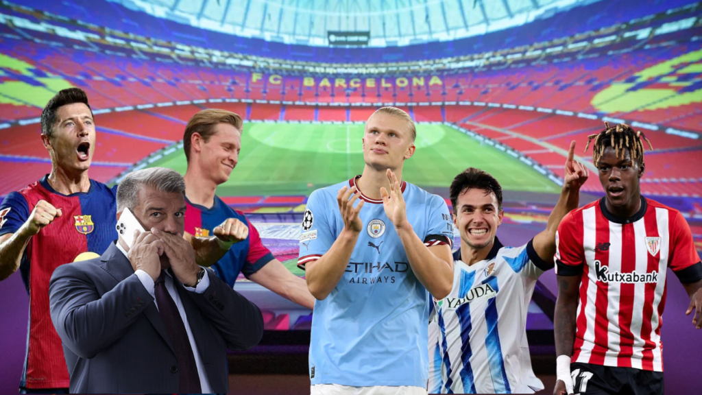 Haaland, Zubimendi o Nico Williams: los fichajes que podrá acometer el Barça de Laporta en 2025 si se van De Jong y Lewandowski g