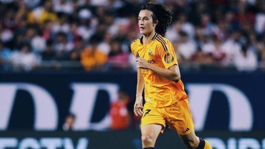 Joan Martínez, en un partit de pretemporada del Reial Madrid