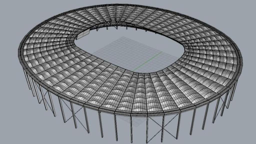 Diseño de la cubierta del Nou Mestalla, estadio del Valencia