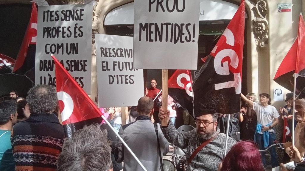 Manifestación de los profesores en Barcelona en una imagen de archivo