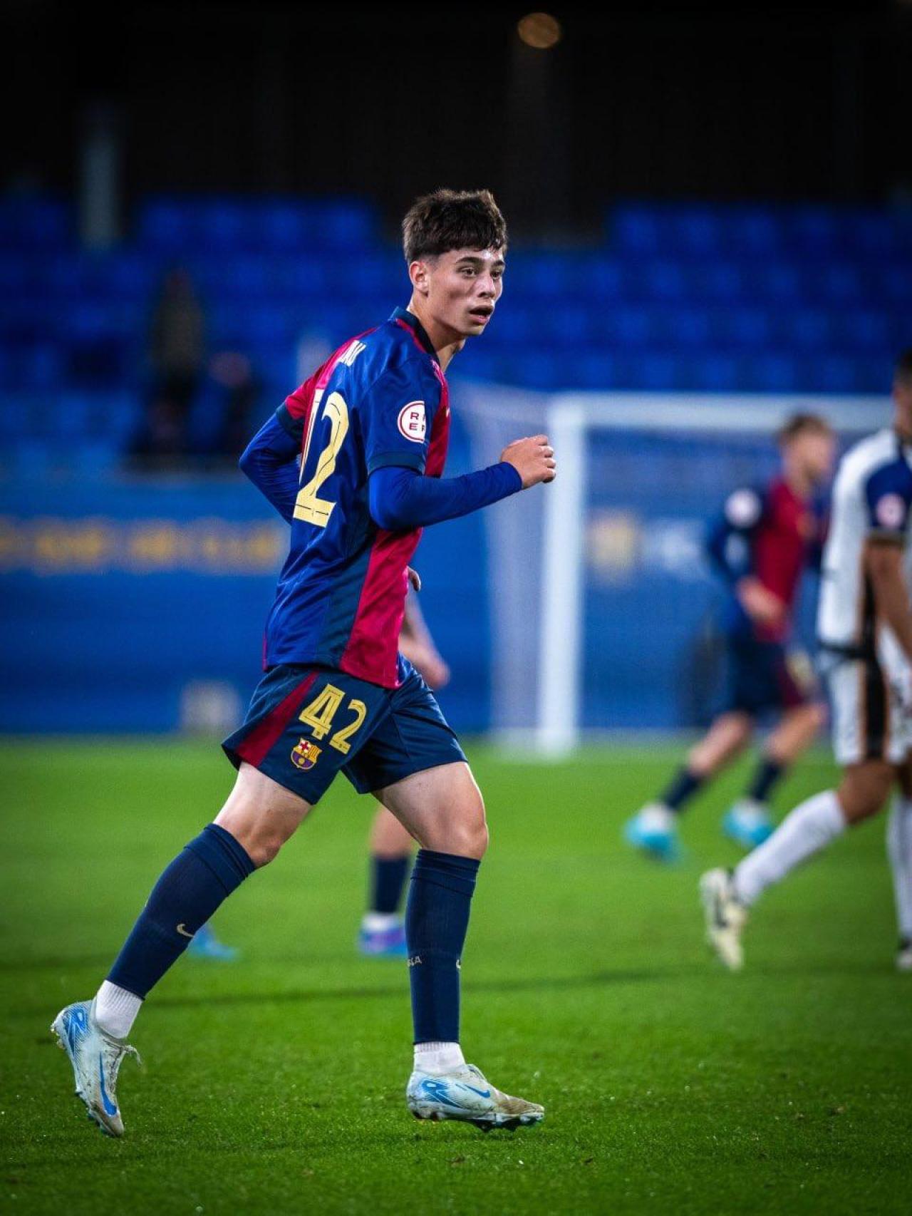 Òscar Gistau, durante su debut oficial con el Barça B