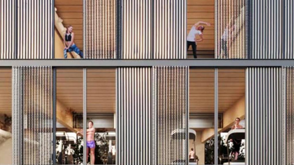 Render de las salas de 'fitness' del CEM Marina