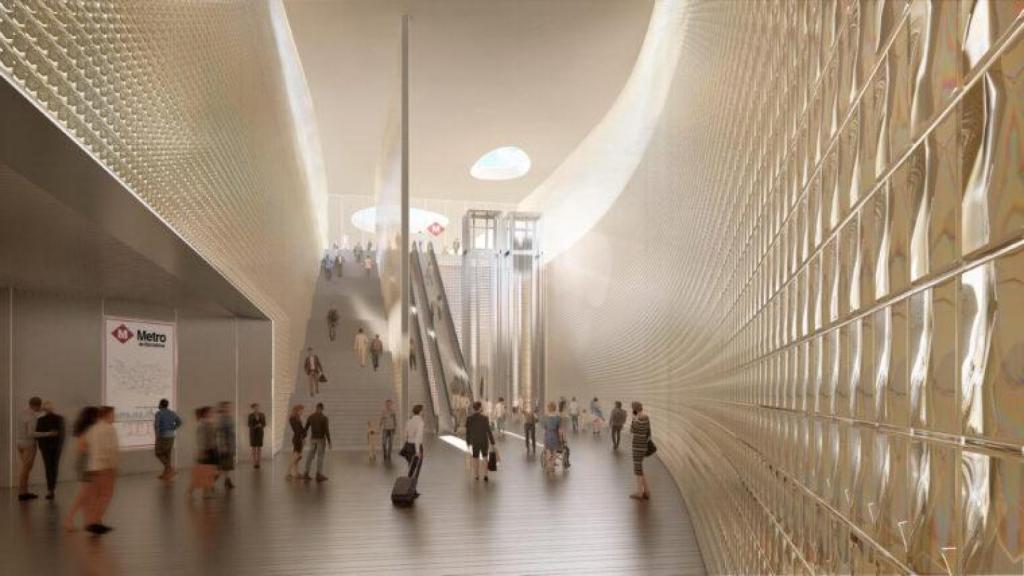 Interior de la futura Estació de Sants