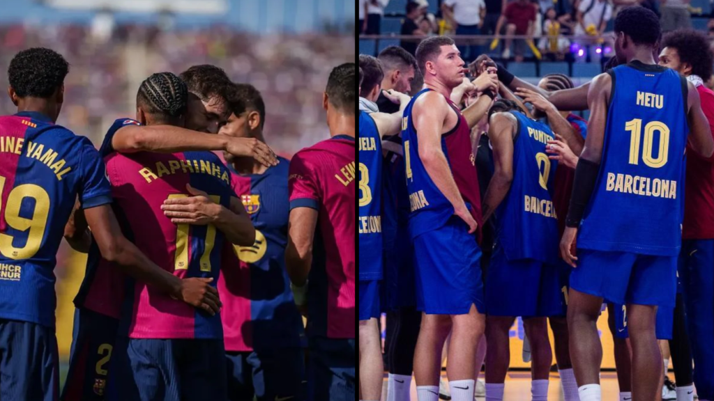 Imágenes del Barça de fútbol y de basket